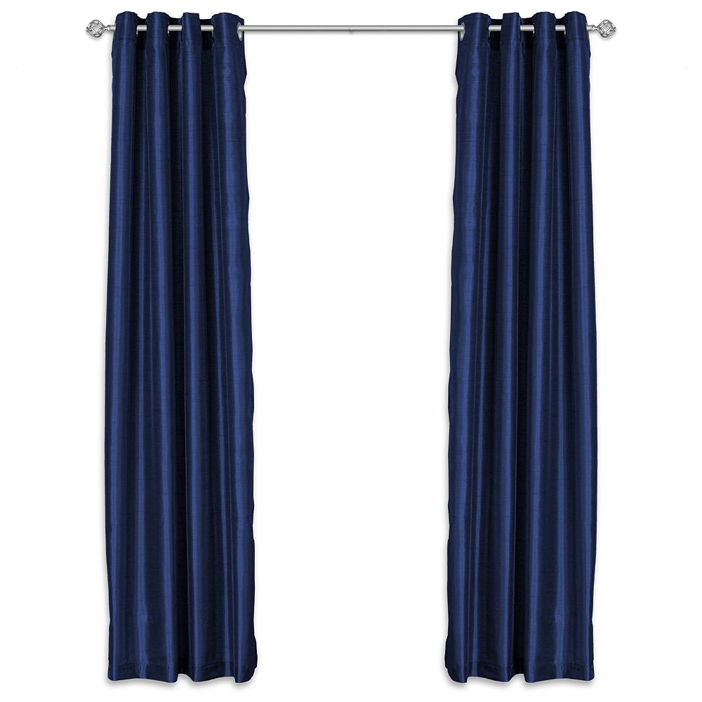 REVOLUTION HOME DECOR Blue Faux Silk Curtain -54 inch X 84 inch | The ...