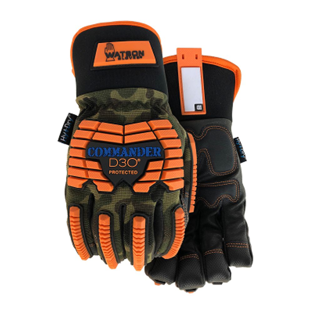 Watson Gloves Heavy Duty Lined Camo Winter Work Gloves with D3O