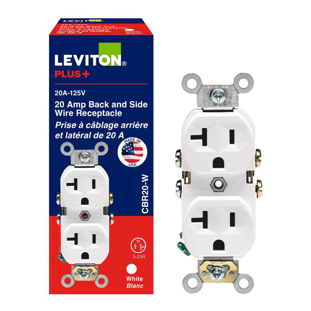 Leviton Duplex Receptacle Outlet, Commercial Specification Grade, 20 ...