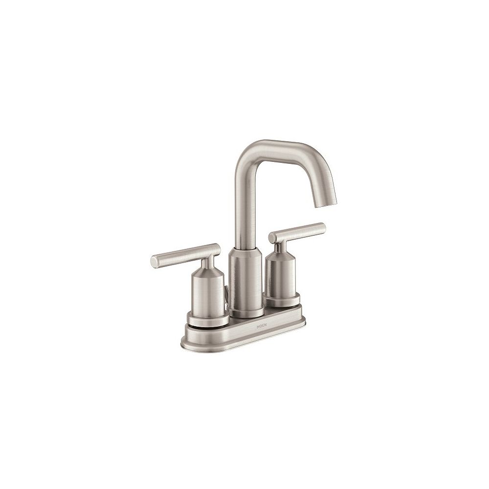 MOEN Gibson 4 in. Centerset 2Handle HighArc Bathroom Faucet with Pop