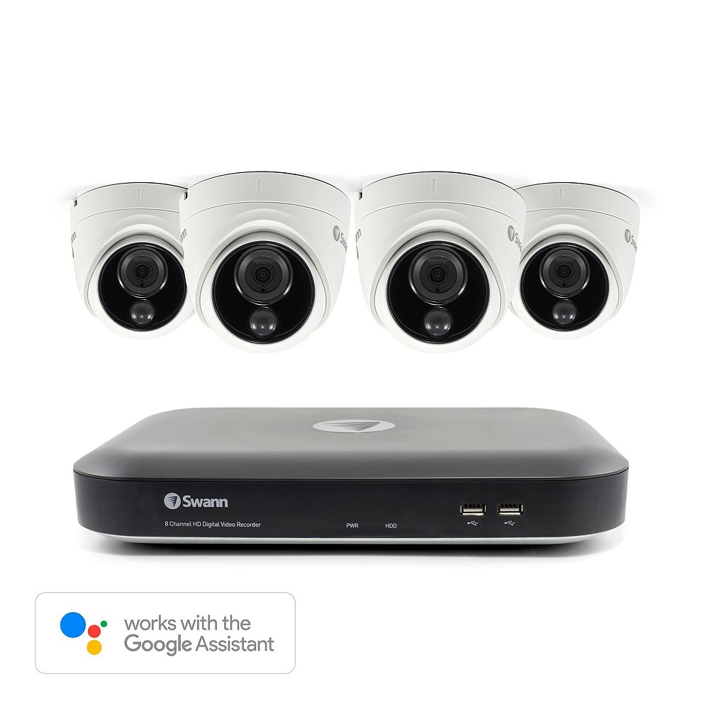 Swann 4K Ultra HD 8 Channel 2TB Hard Drive DVR Security System 4x 4K Dome Security Camera