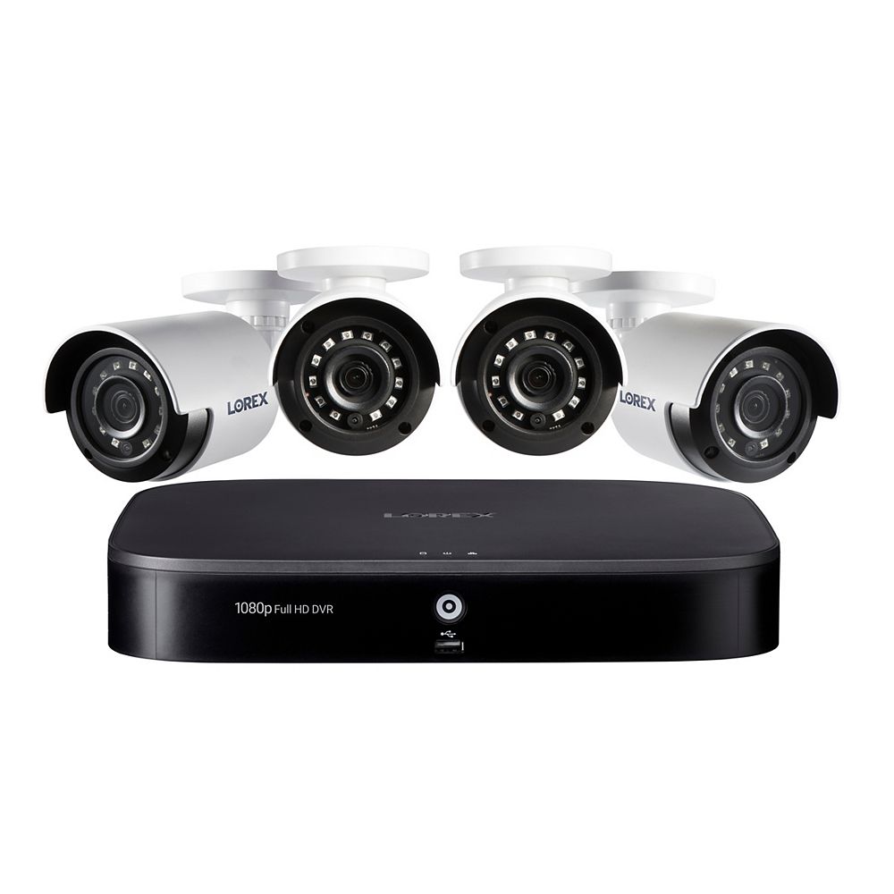 LOREX 1080p 8 Channel 1TB Hard Drive DVR Security System with 4 x ...