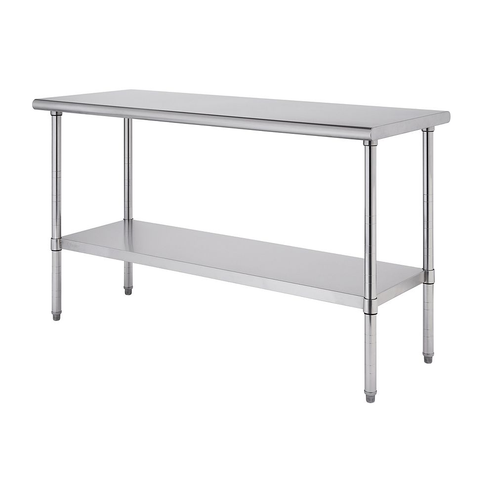 Trinity Pro Ecostorage 60 W X 24 D Stainless Steel Table The Home Depot Canada