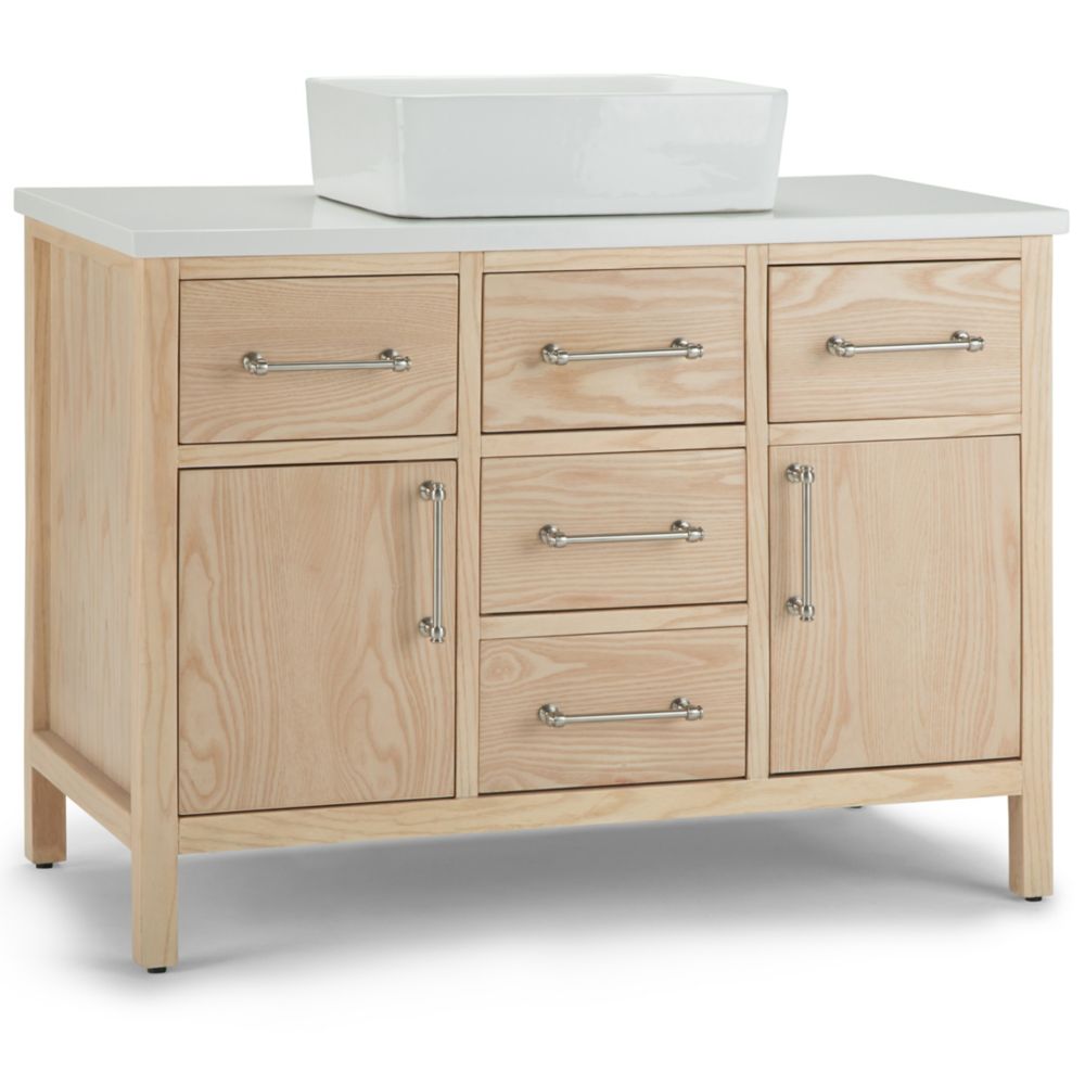 Simpli Home Patton 42 Inch Contemporary Bath Vanity In Natural With ...