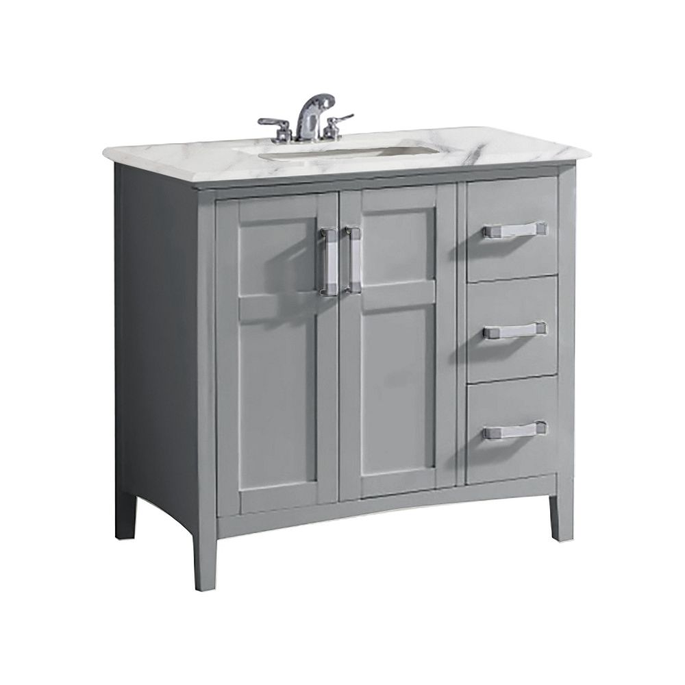 Simpli Home Winston 36 inch Contemporary Bath Vanity in