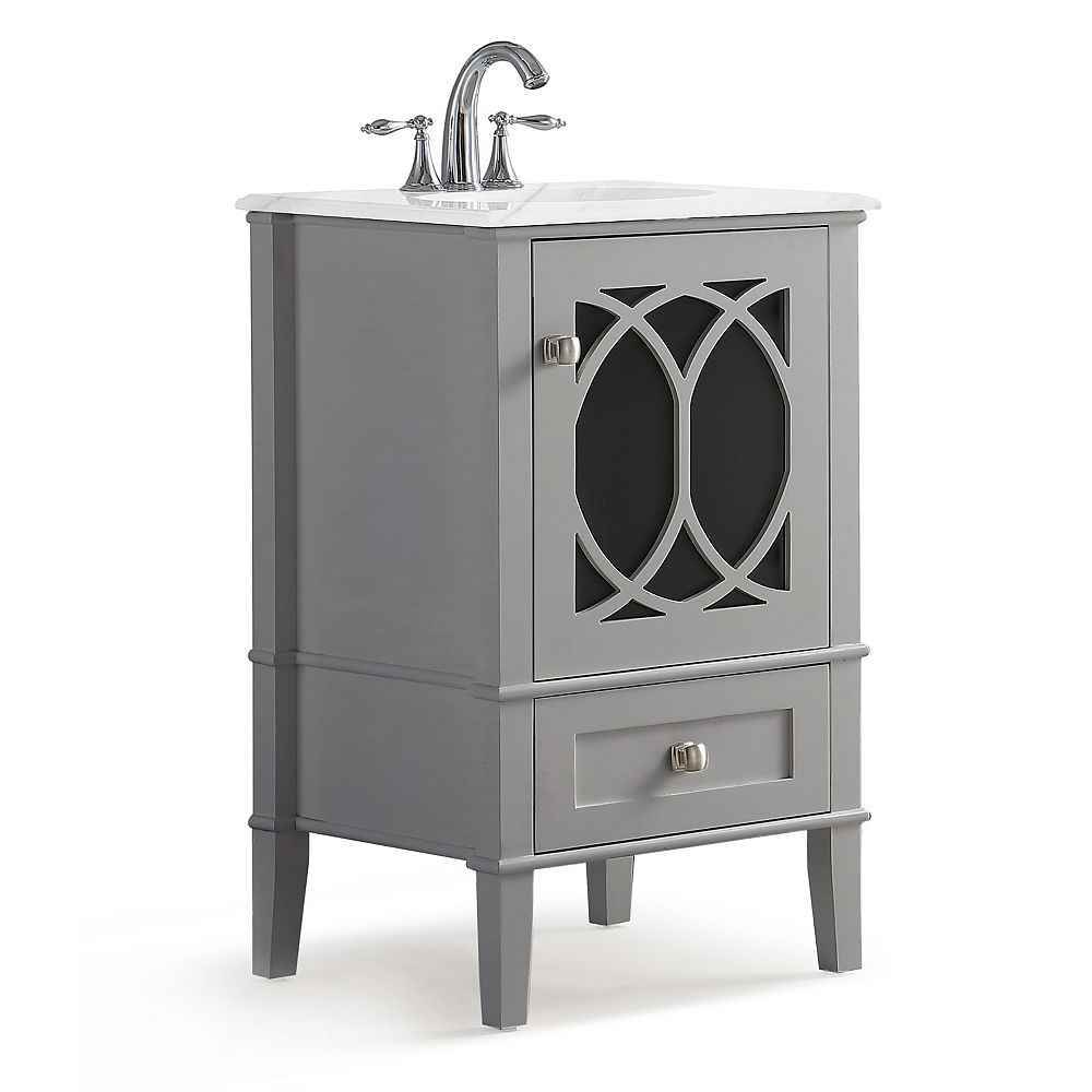 Simpli Home Paige 20 inch Contemporary Bath Vanity in Warm ...