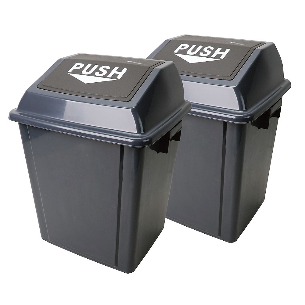 Johnny Vac Trash Garbage Can Bin with Push Down Lid 6.6 gal (25 L