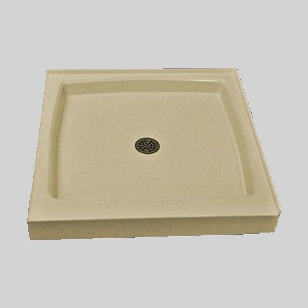 The Marble Factory 36x36 Double Threshold shower base in B00 Solid