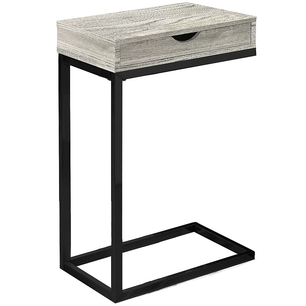 Monarch Specialties Accent Table Grey, Reclaimed Wood Side Table With Drawer