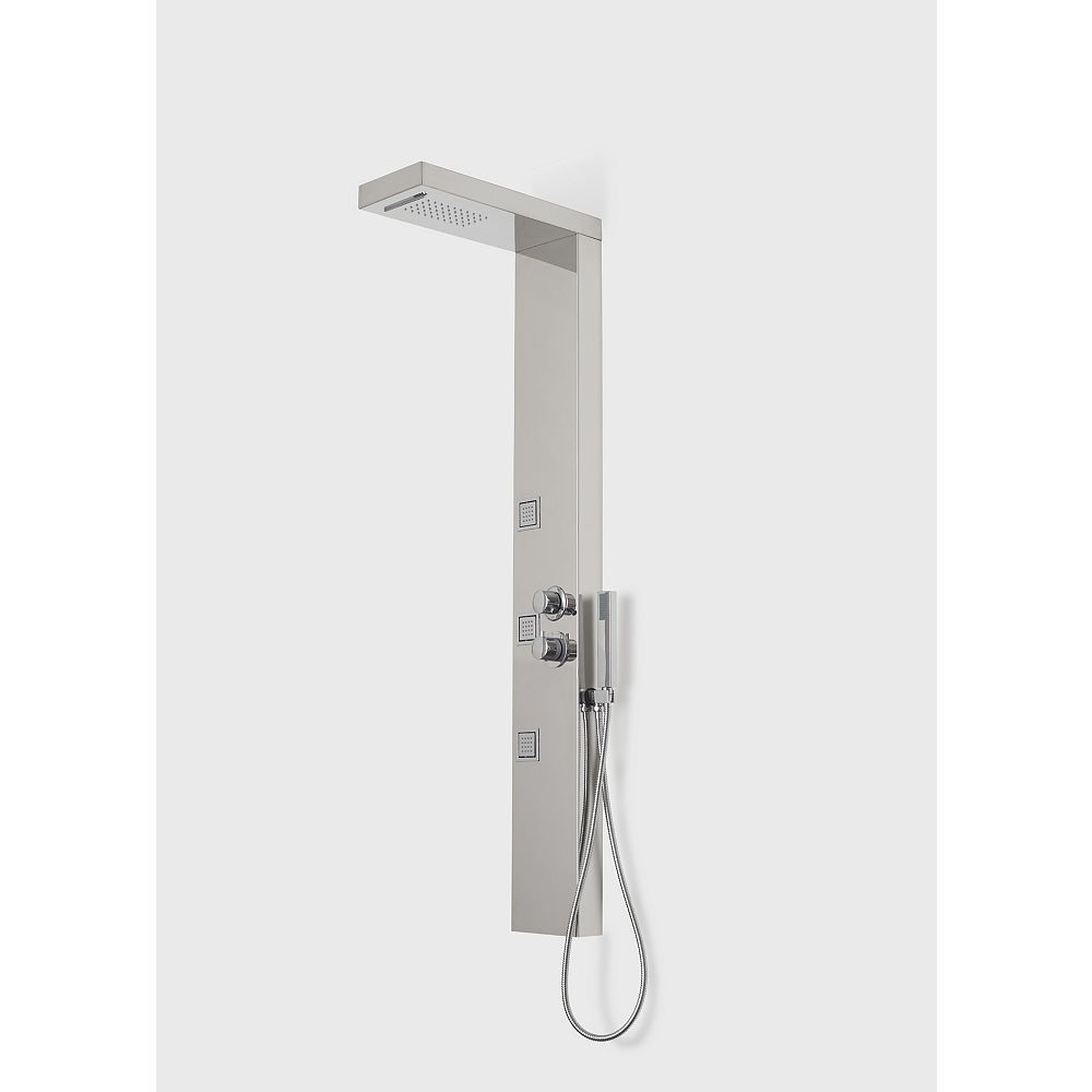 A&E Bath and Shower Capri V Shower Panel System with Rain Showerhead, Body Jets and Handsh
