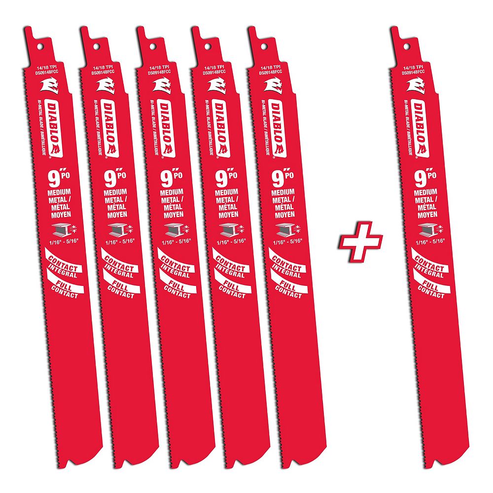 Diablo 9inch 14/18 TPI BiMetal Reciprocating Saw Blade for Medium