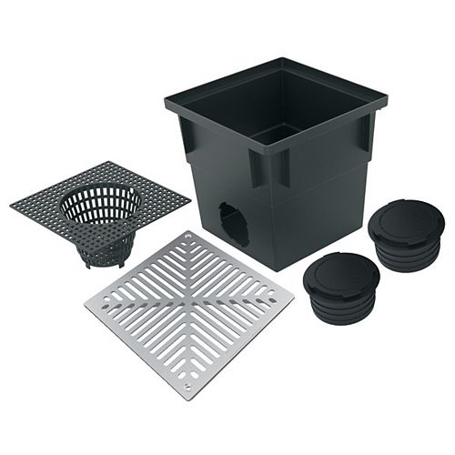 13 in. Square Catch Basin Kit with Aluminum Grate