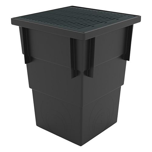 13 in. x 13 in. x 17 in. Deep Series Catch Basin with Black Grate