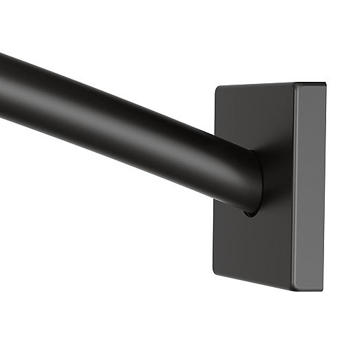 Triva Adjustable Curved Shower Rod (Up To 60-inch) In Matte Black