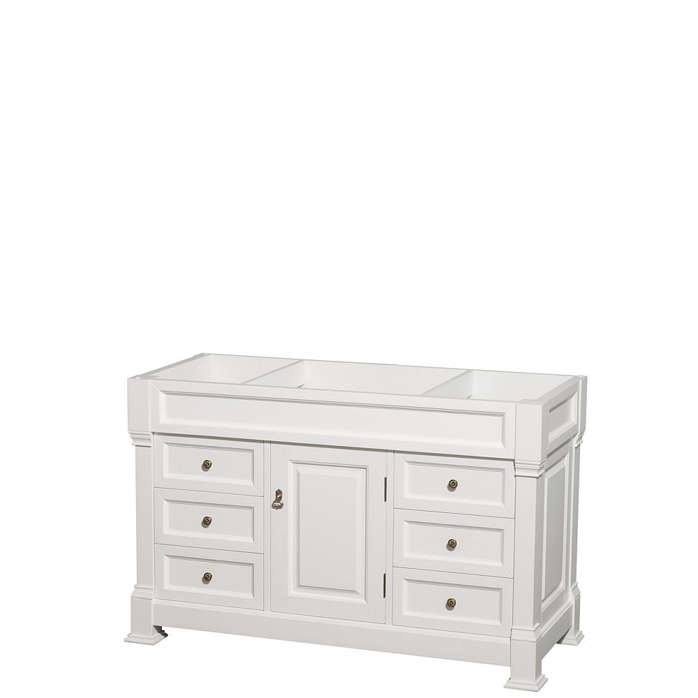 Wyndham Collection Andover 55 Inch Single Vanity In White