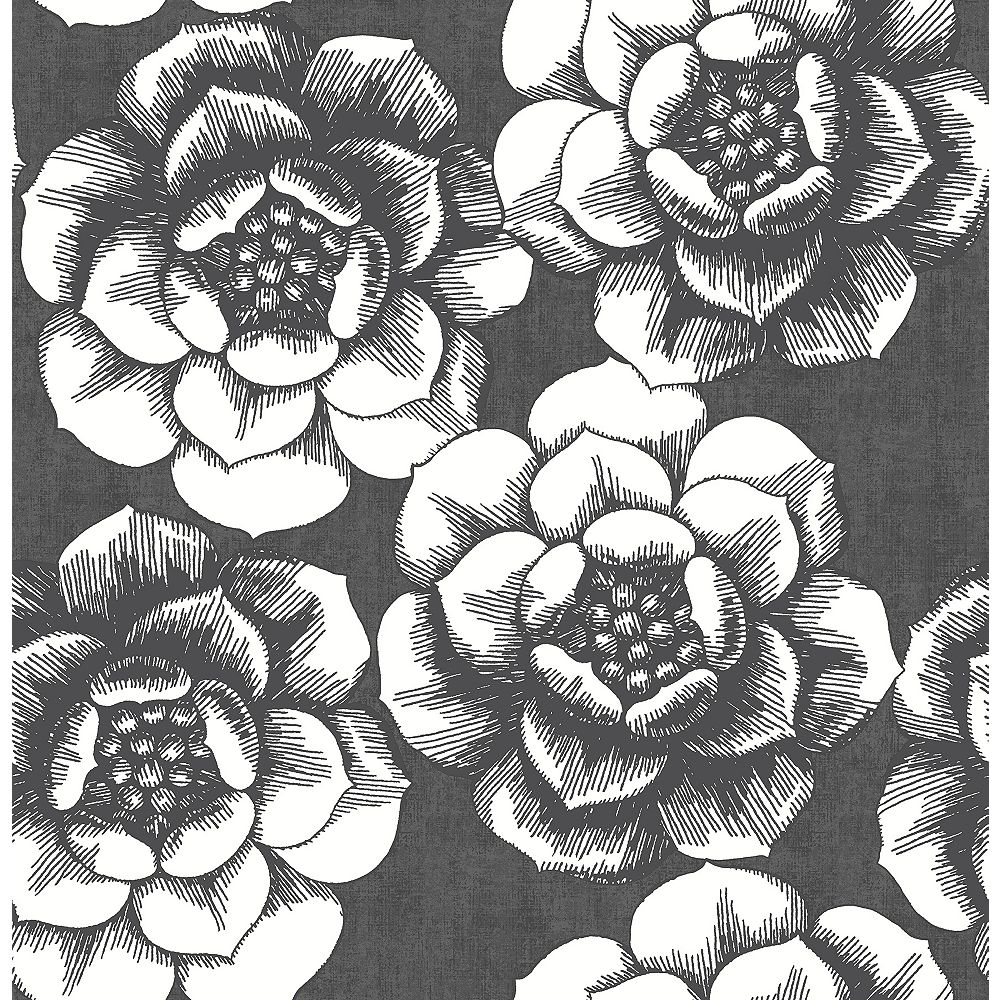 A Street Prints Fanciful Black Floral Wallpaper The Home Depot Canada