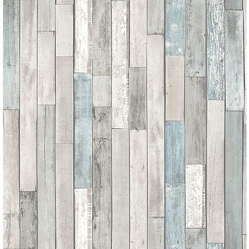 Barn Board Grey Thin Plank Wallpaper