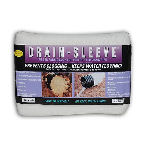 Drain-Sleeve 4  inch x 10 ft. Filter Sock