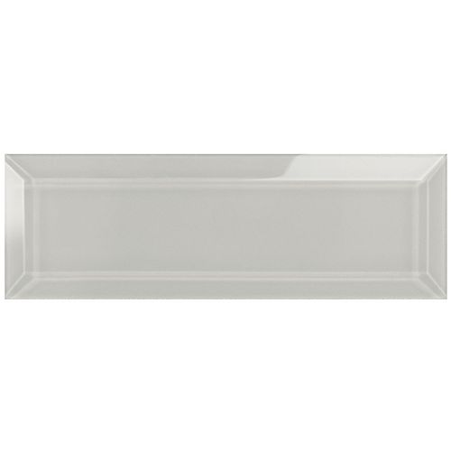 Arctic Fog 3-inch x 9-inch Beveled Glass Tile (4.95 sq.ft. / case)