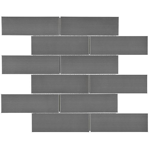 Enigma Neoz 2-inch x 6-inch Stainless Steel Brick Mosaic (10 sq.ft. / case)