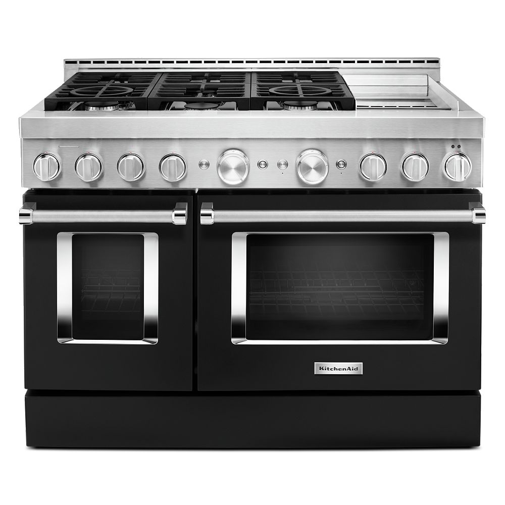 KitchenAid 48inch 6.3 cu. ft. Smart Double Oven CommercialStyle Gas Range with Griddle a
