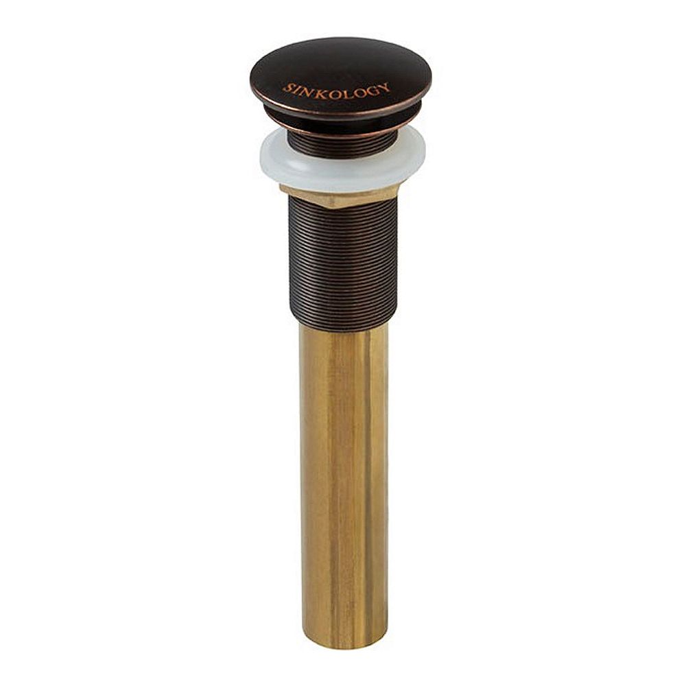 Sinkology Decorative Brass Bath Sink Pop Up Drain No Overflow In Aged Copper The Home Depot Canada