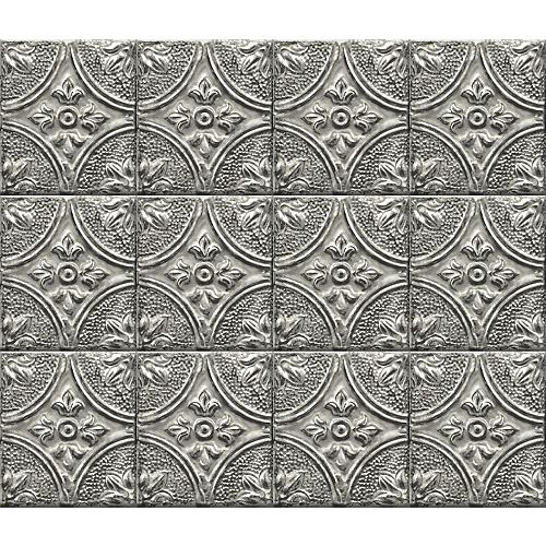 Silver Tin Tile Peel & Stick Backsplash