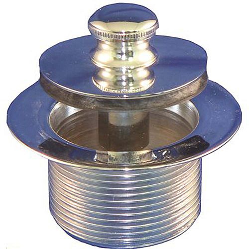 Push Pull Bathtub Stopper, 1.865 inch Od, 11.5 Tpi, 1.25 In Depth, 2.11 inch Od 16 Tpi Chrome-Plated