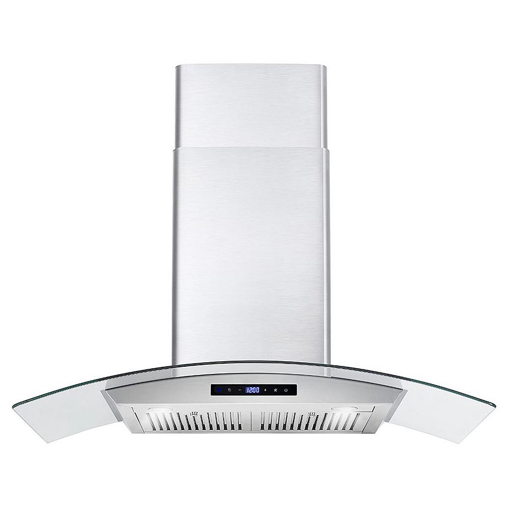 Cosmo 36 in. Ducted Wall Mount Range Hood in Stainless Steel with Touch ...