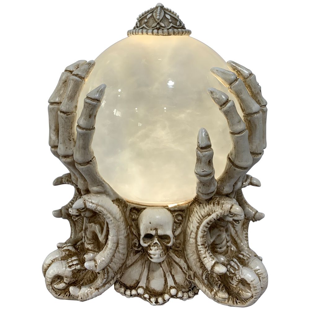 Home Accents 7.5inch LEDLit Skeleton Fortune Teller Crystal Ball