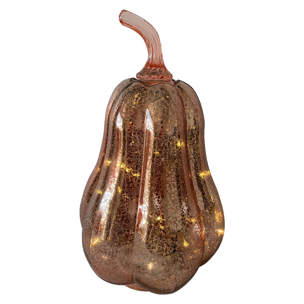 Home Accents 10-inch LED-Lit Pink Mercury Glass Pumpkin Halloween