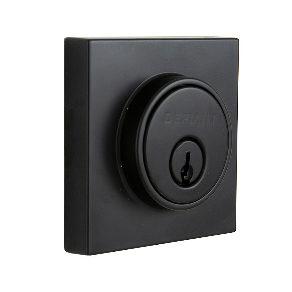 Defiant Contemporary Matte Black Square Single Cylinder Deadbolt The Home Depot Canada