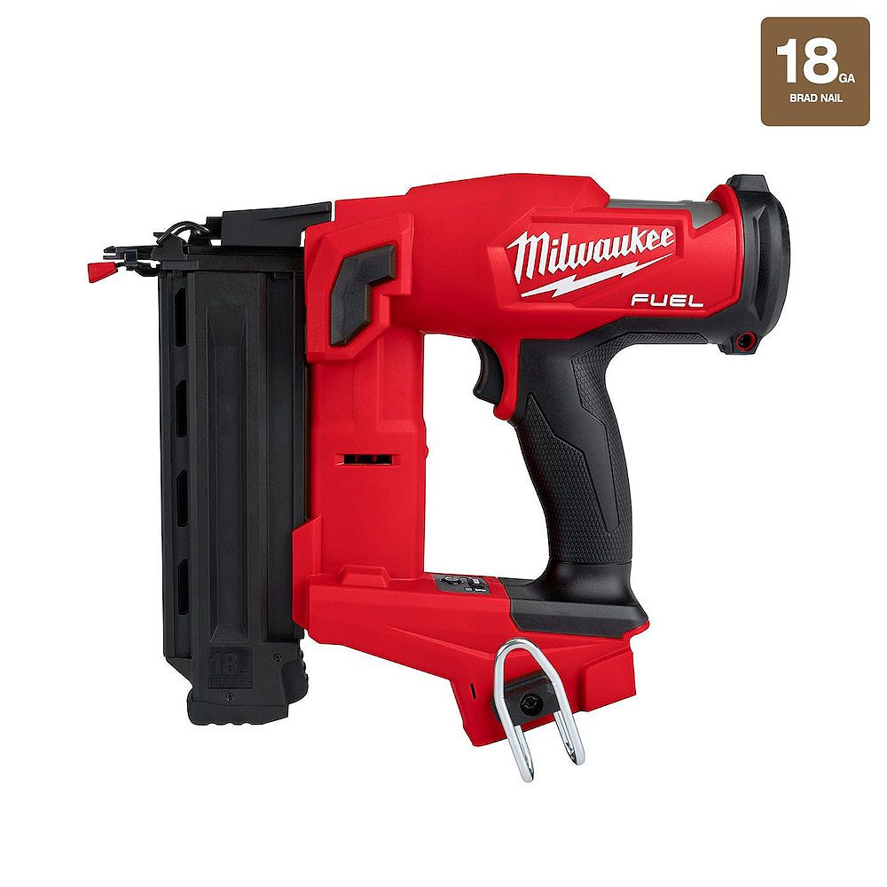Milwaukee Tool M18 Fuel 18v Lithium Ion Brushless Cordless Gen Ii 18 Gauge Brad Nailer To The Home Depot Canada