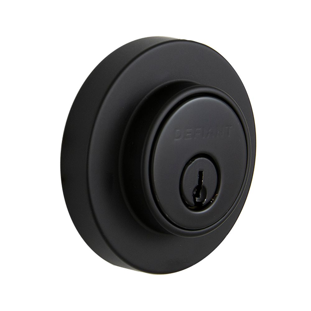 Defiant Contemporary Matte Black Round Single Cylinder Deadbolt The