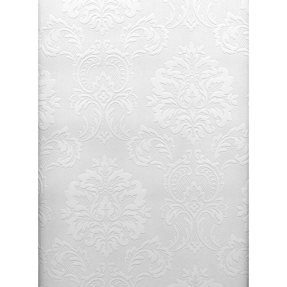 Brewster Home Fashions Plouf Paintable Damask Wallpaper The Home