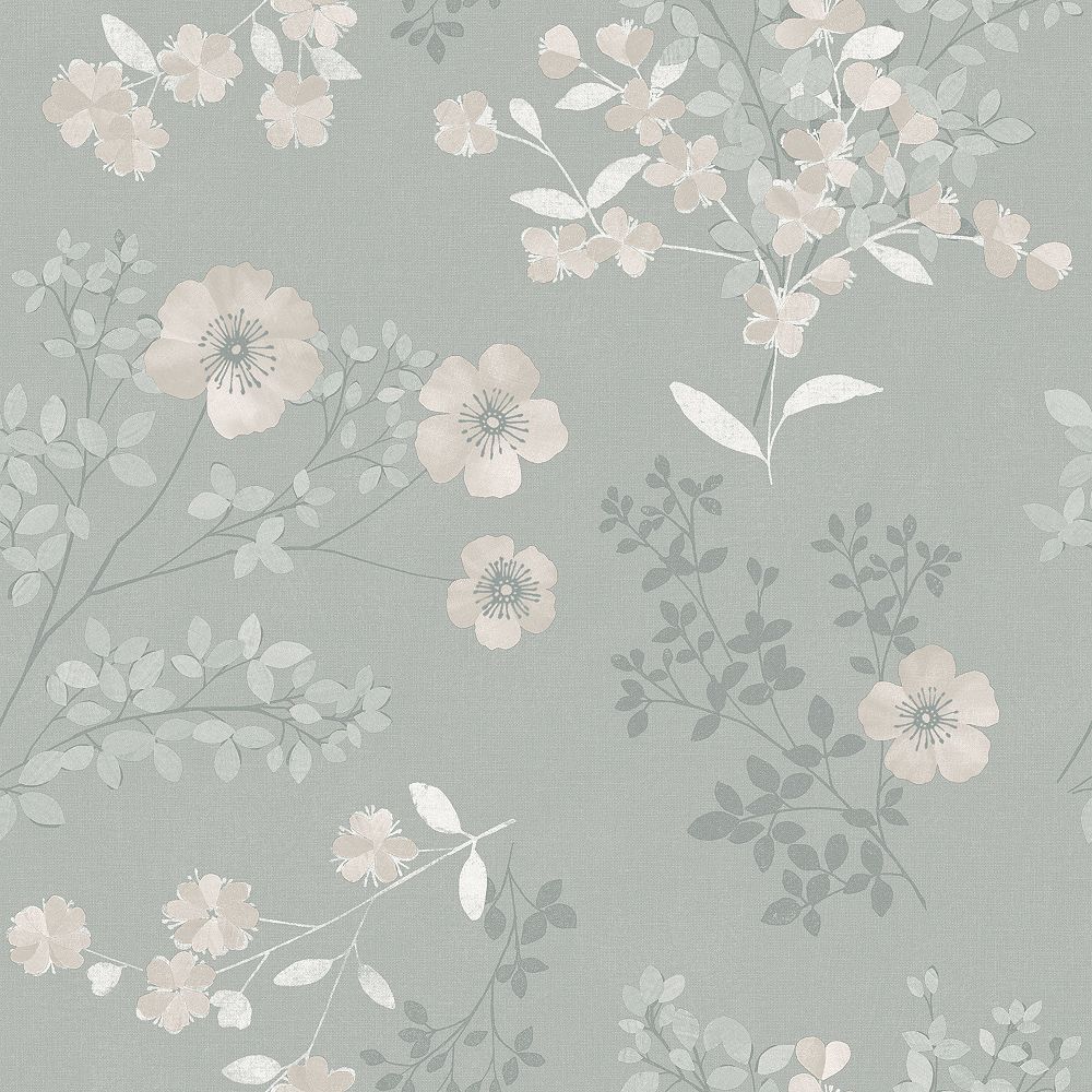 Wall Vision Prairie Rose Taupe Floral Wallpaper | The Home Depot Canada