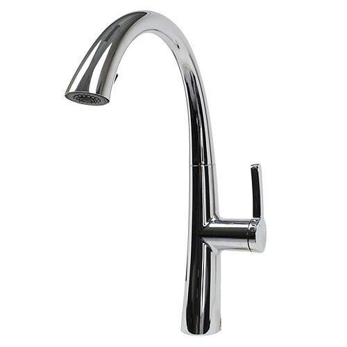 Cosmo Single-Handle Pull-Down Sprayer Kitchen Faucet with 2 Modes in Chrome