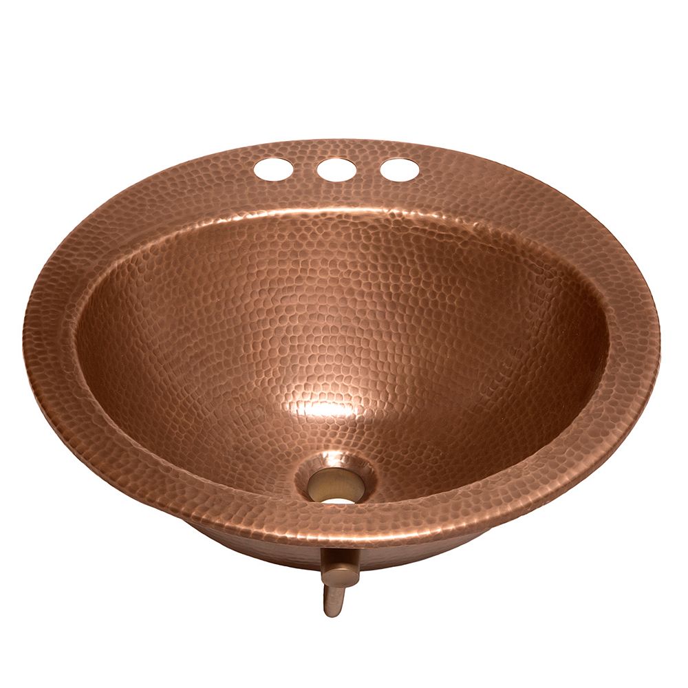 Sinkology Bell 19 In Drop In Handmade Copper Bath Sink With 4 In Faucet Holes And Overfl The Home Depot Canada