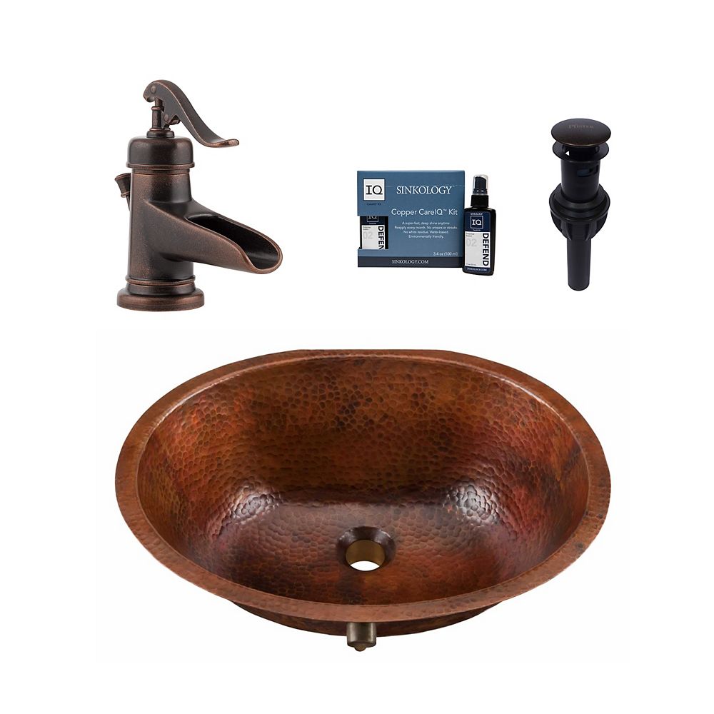 Sinkology Freud All In One Undermount Copper Bath Sink Design Kit With Pfister Ashfield Fa The Home Depot Canada