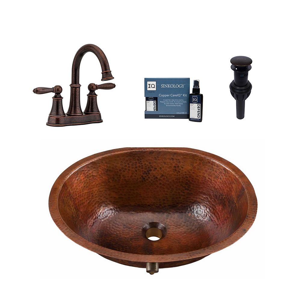 Sinkology Freud AllinOne Undermount Copper Bath Sink Design Kit with