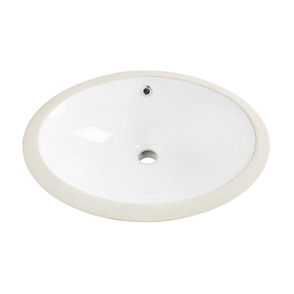 Sinkology Louis Oval Undermount Vitreous China Bath Sink in White with