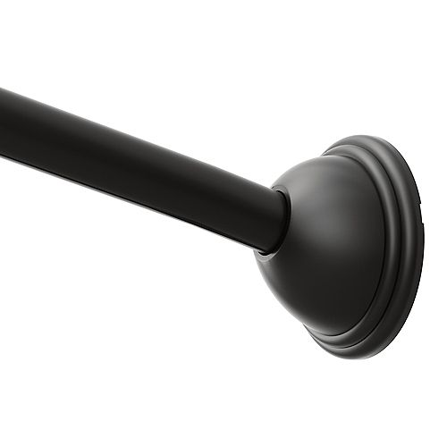 Adjust Curved Shower Rod Round Post  (60-inch To 72-inch)  In Matte Black