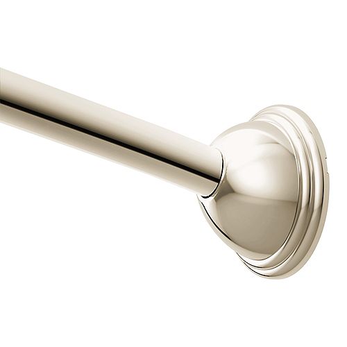 MOEN Adjust Curved Shower Rod Round Post  (60-inch To 72-inch) In Polished Nickel