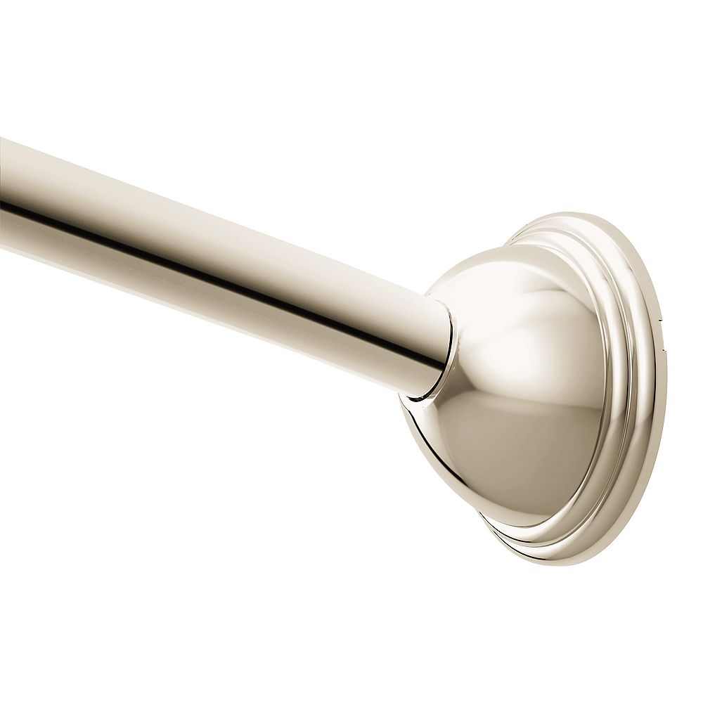 Moen Adjust Curved Shower Rod Round Post 60 Inch To 72 In Polished Nickel The Home Depot Canada Moen Adjust Curved Shower Rod Round, Round Shower Curtain Rod Home Depot
