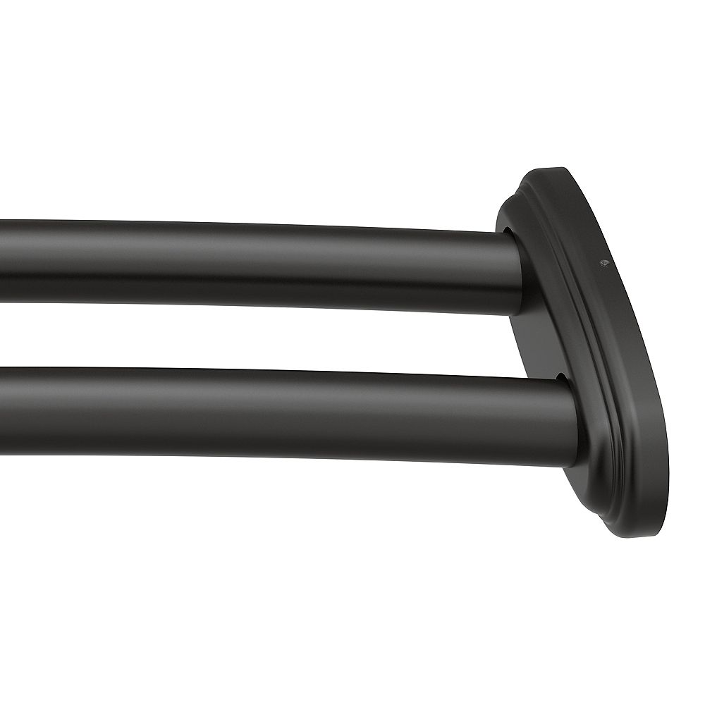MOEN Double Curved Shower Rod In Matte Black | The Home Depot Canada