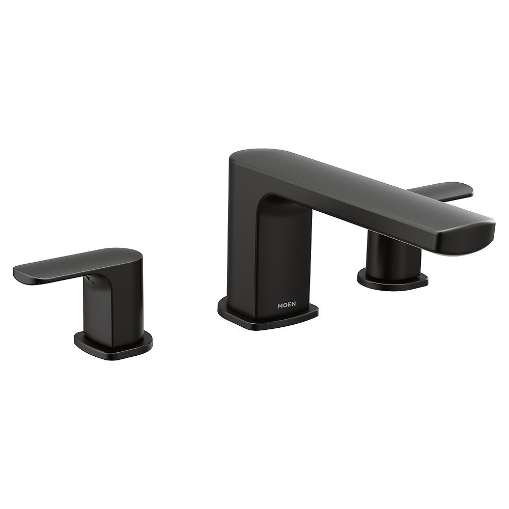 MOEN Rizon 2-Handle Roman Tub In Matte Black (Valve Sold ...