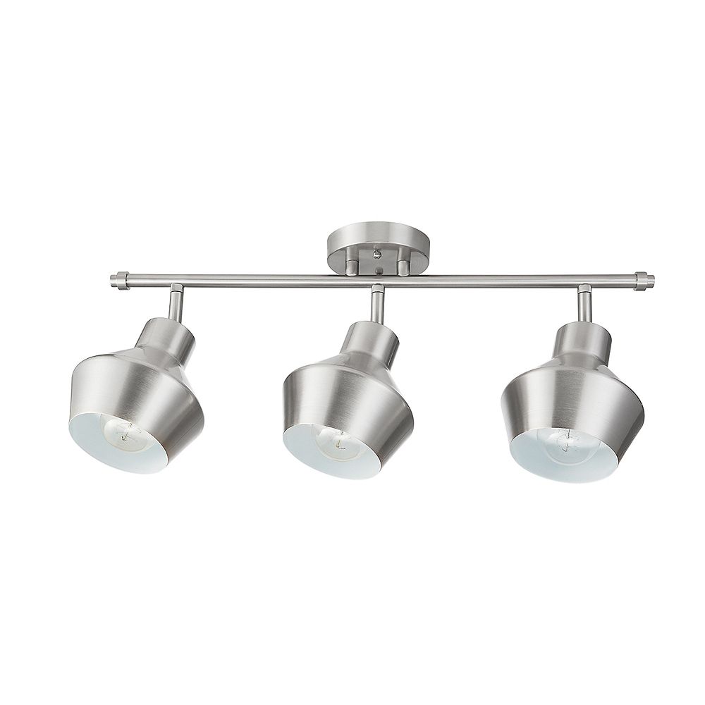 Globe Electric Asher 3 Light Brushed Nickel Track Lighting Kit The Home Depot Canada