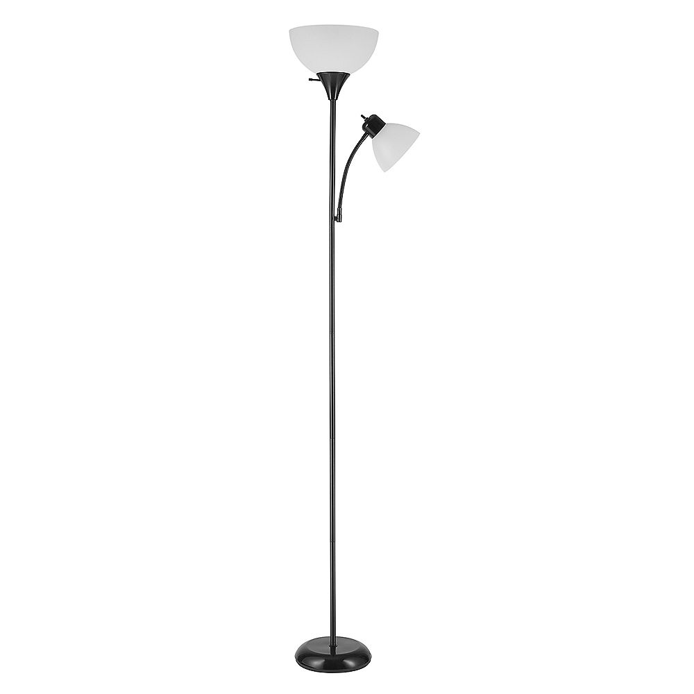 Globe Electric Delilah 72 Inch Matte Black Frosted Torchiere Floor Lamp With Adjustable Re The Home Depot Canada Globe Electric Delilah 72 Inch Matte, Floor Lamp With Reading Light Canada
