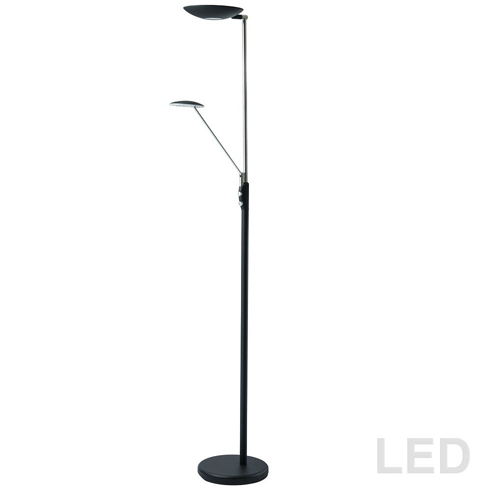Dainolite Mother Son Led Floor Lamp Black Finish The Home Depot Canada Dainolite Mother Son Led Floor Lamp, Floor Lamp With Reading Light Canada