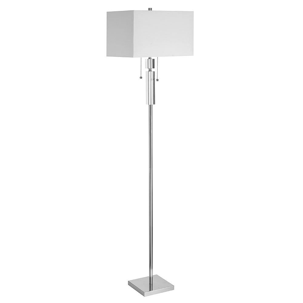 Dainolite Crystal Floor Lamp Polished Chrome White Linen Rectangular Shade The Home Depot Canada Dainolite Crystal Floor Lamp Polished, Crystal Floor Lamp Canada